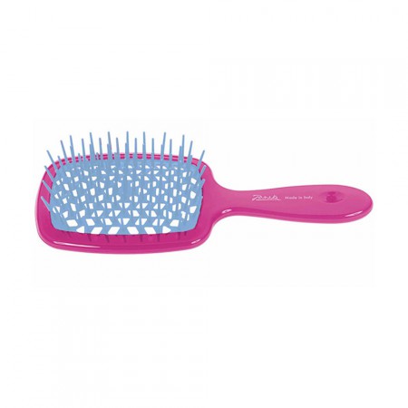 Расчёска Janeke Superbrush Small, фуксия и синий, 17,5 x 7 x 3 см