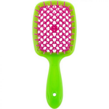 Расчёска Janeke Superbrush, салатово-малиновая, 20,3 х 8,5 х 3,1 см