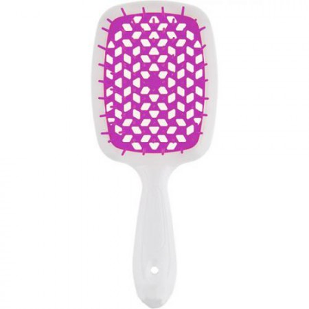 Расчёска Janeke Superbrush, бело-фиолетовая, 20,3 х 8,5 х 3,1 см